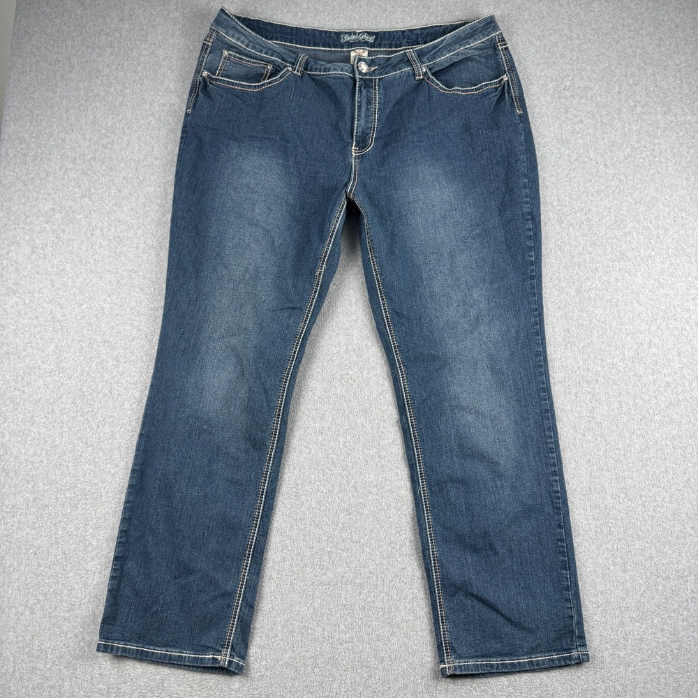 Faded Glory Jeans Womens 22W Bootcut Blue Medium Wash FGW24803 Faded Glory